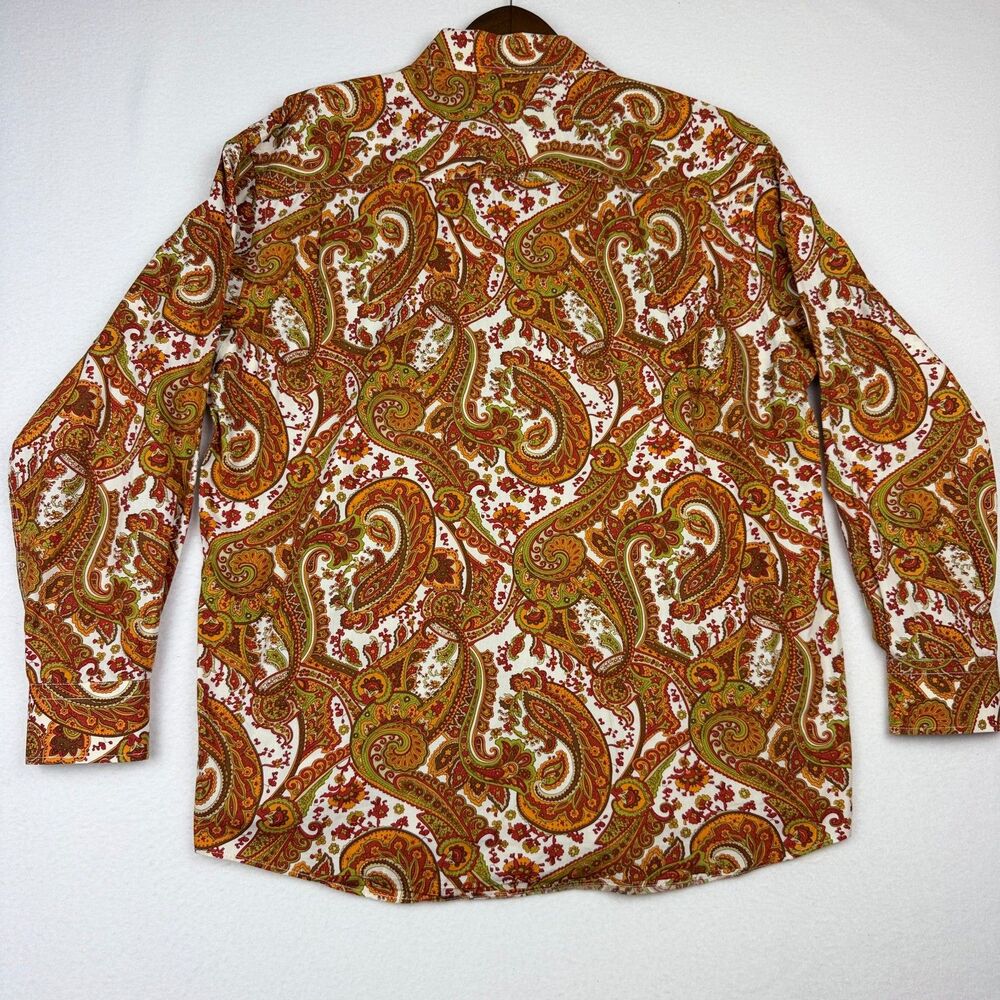 Alan Flusser Button Up Shirt Men's L Paisley Long Sleeve Dress Button Down - Picture 4 of 9